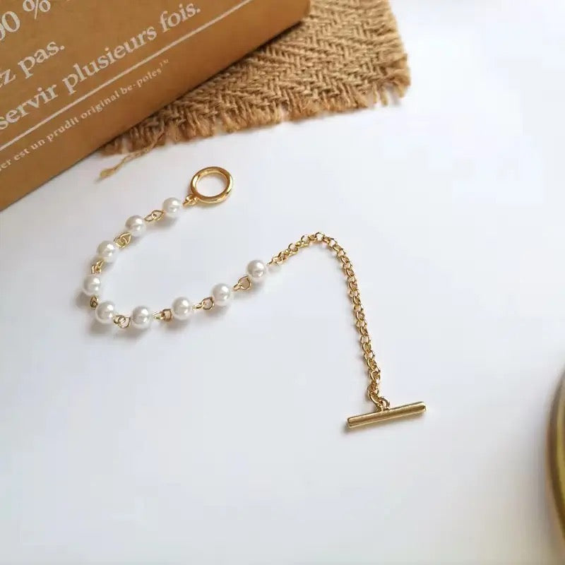 14k Gold Plated  Bracelet with Natural Freshwater Pearls