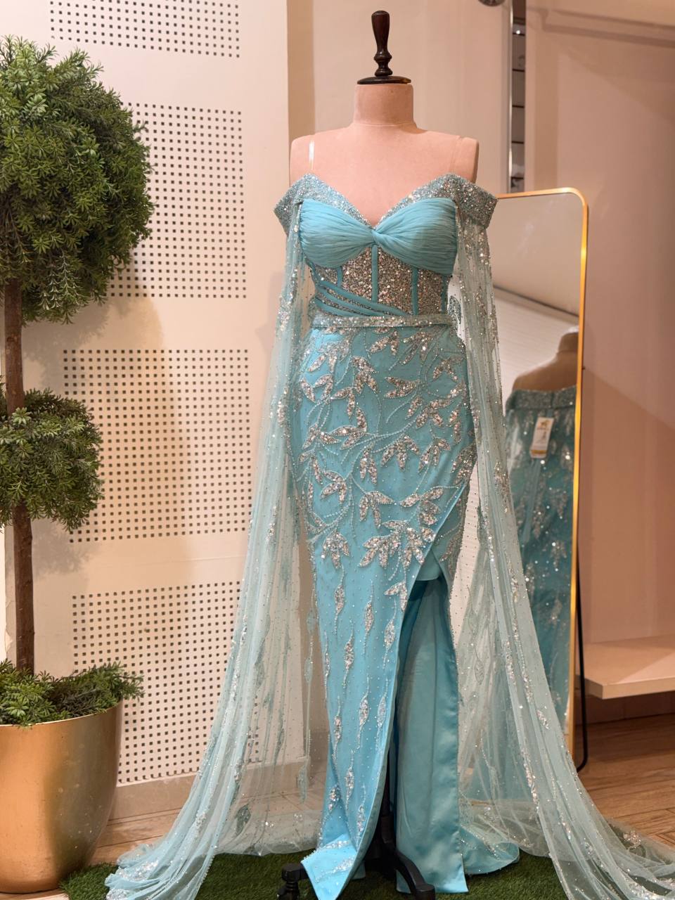 Aqua Siren Couture Gown