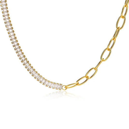 Zirconia Toggle necklace 18k Gold plated