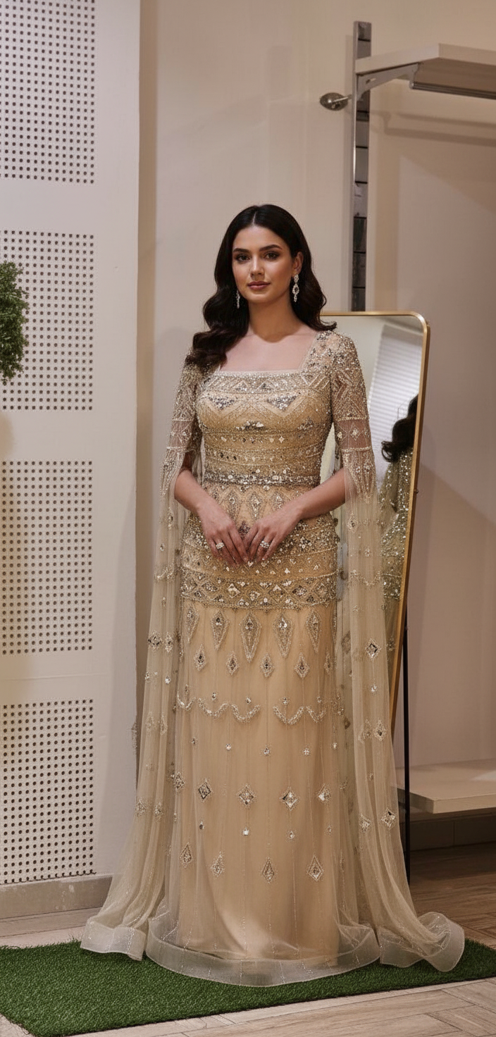 Golden Mirage Couture Gown