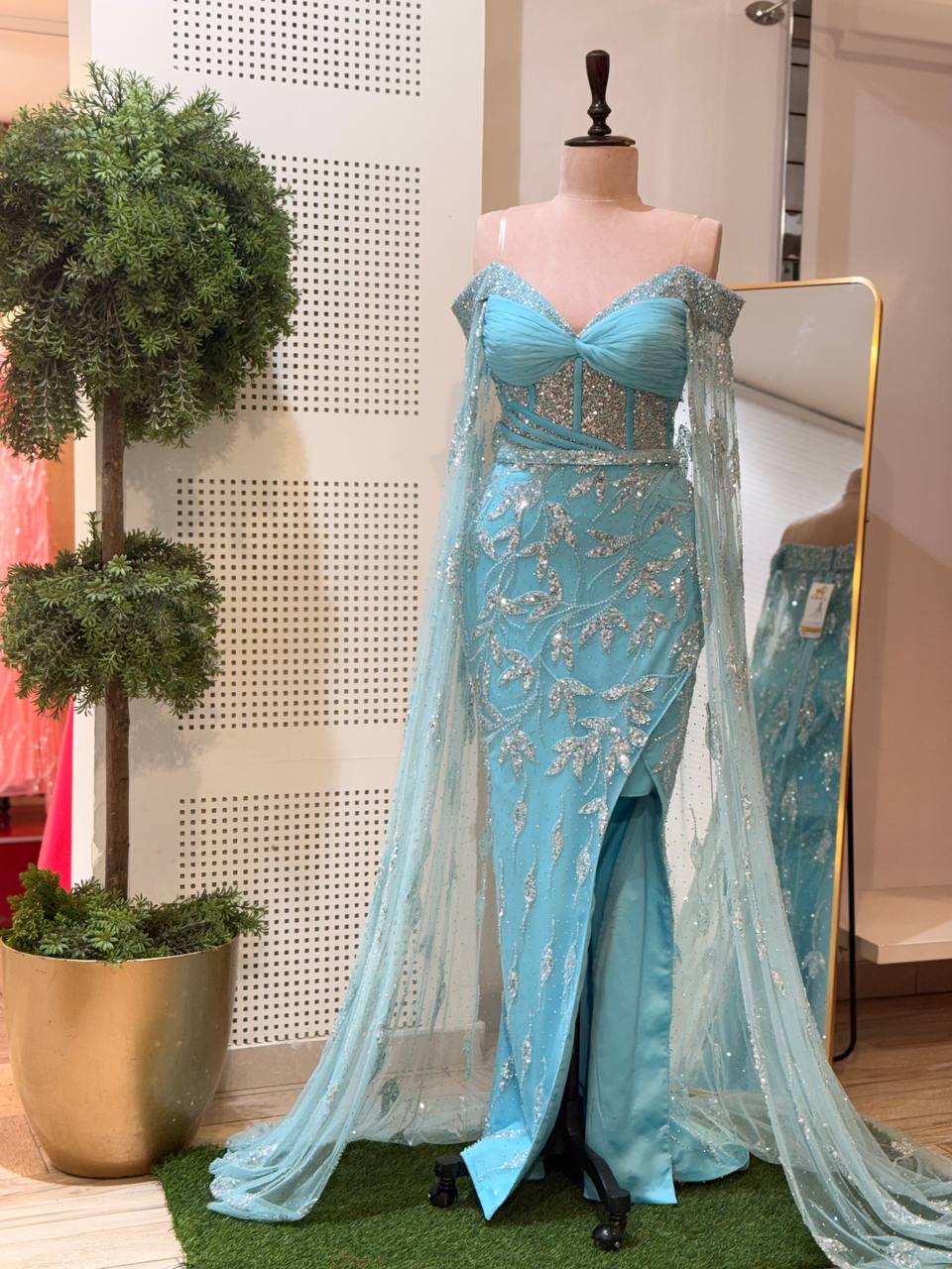 Aqua Siren Couture Gown