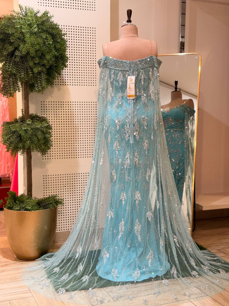 Aqua Siren Couture Gown